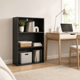 thumbnail image 4 of Huisenitre 3-Shelf Bookcase, Small Open Bookshelf for Bedroom Office, Black, 4 of 8