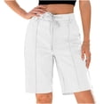 thumbnail image 3 of Horkkom Shorts for Women Summer Elastic Waist Dress Shorts Casual Work Travel Shorts with Pockets S, 3 of 8