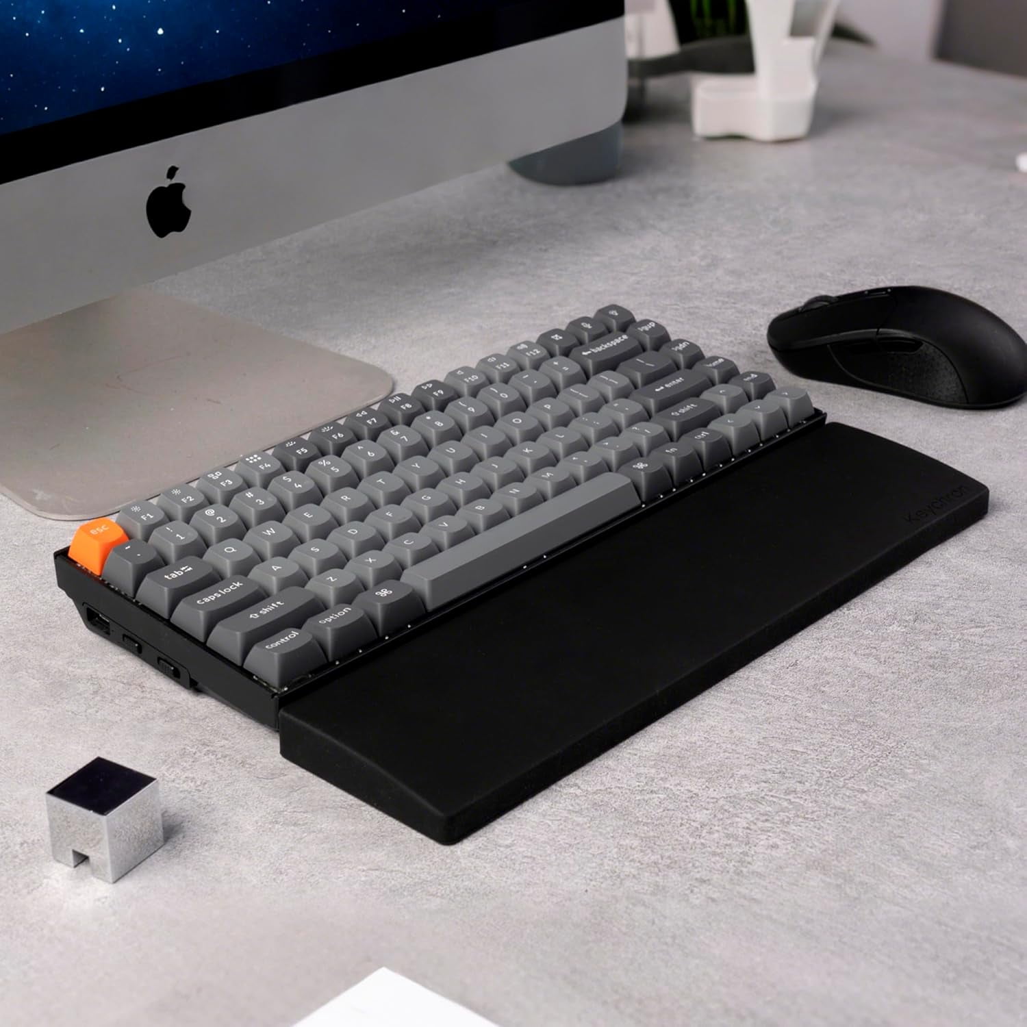 12.48" Silicone Wrist Rest for 75% Compact Mechanical Keyboards, Ergonomic Palm Support with Full Honeycomb Non-Slip Base, Compatible with K2/K2 Pro/K2 Max/K2 HE/K6/K6 Pro/K6 HE