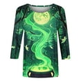 thumbnail image 6 of VKOYWKM Halloween Shirts for Women 3/4 Sleeve Halloween Graphic T Shirts Loose Fit Crew Neck T-Shirts Halloween Costumes, 6 of 6