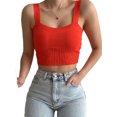 thumbnail image 1 of VISgogo Camisola de punto sin mangas de color sólido sin mangas de verano para mujer VISgogo moda, 1 of 5