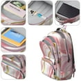 thumbnail image 4 of Pink and Gold Marble Texture Backpack for School,Cute School Bag,Schoolbag with Adjustable Shoulder Straps & Padded Back,16.9 Inch, 4 of 5