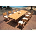 thumbnail image 5 of Grade-A Teak Dining Set: 8 Seater 9 Pc: 118" Double Extension Mas Rectangle Trestle Leg Table And 8 Veranda Armless Chairs WholesaleTeak #WMVR89, 5 of 5