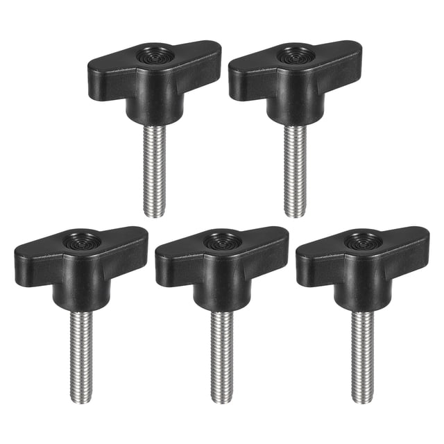 Unique Bargains 5Pack 304 Acier Inoxydable de Serrage Bouton de Vis T en Forme de Vis de Pouce M6 x 30mm