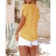 thumbnail image 2 of Las mujeres Blusa de gasa con cuello en V manga corta suelta ajuste cómodo camisa Casual Top para el uso diario amarillo L, 2 of 4