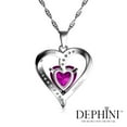 thumbnail image 3 of DEPHINI Pink Heart Necklace - 925 Sterling Silver Pendant CZ Crystal, 3 of 7