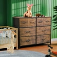 thumbnail image 5 of LIFERECORD 8 Drawers Dresser, Fabric Closet Chests Storage Organizer Tower with Wooden Top Metal Frame for Bedroom Living Room Hallway Entryway, Brown, 5 of 7