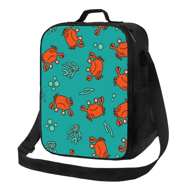 Fotbe Colorful Crab Lonchera Bolsa de Almuerzo para Hombres y Mujeres, Lonchera de Gran Capacidad, Bolsa de Almuerzo Reutilizable, Bolsa Térmica Aislante