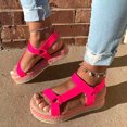 thumbnail image 2 of Sandalias de paja con suela de mimbre para mujer con sandalias de una palabra con suela gruesa Wmkox8yii  shjk2711, 2 of 2