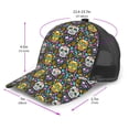 thumbnail image 2 of Zufioo Sugar Skulls Print Mesh Baseball Cap, Adjustable Sport Travel Hat Accessory for Men and Women, 2 of 7