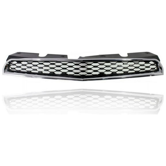 Grille - Compatible/Replacement for '10-15 Chevrolet Equinox - Main Upper, Chrome Frame Black Insert - 25798744 CAPA