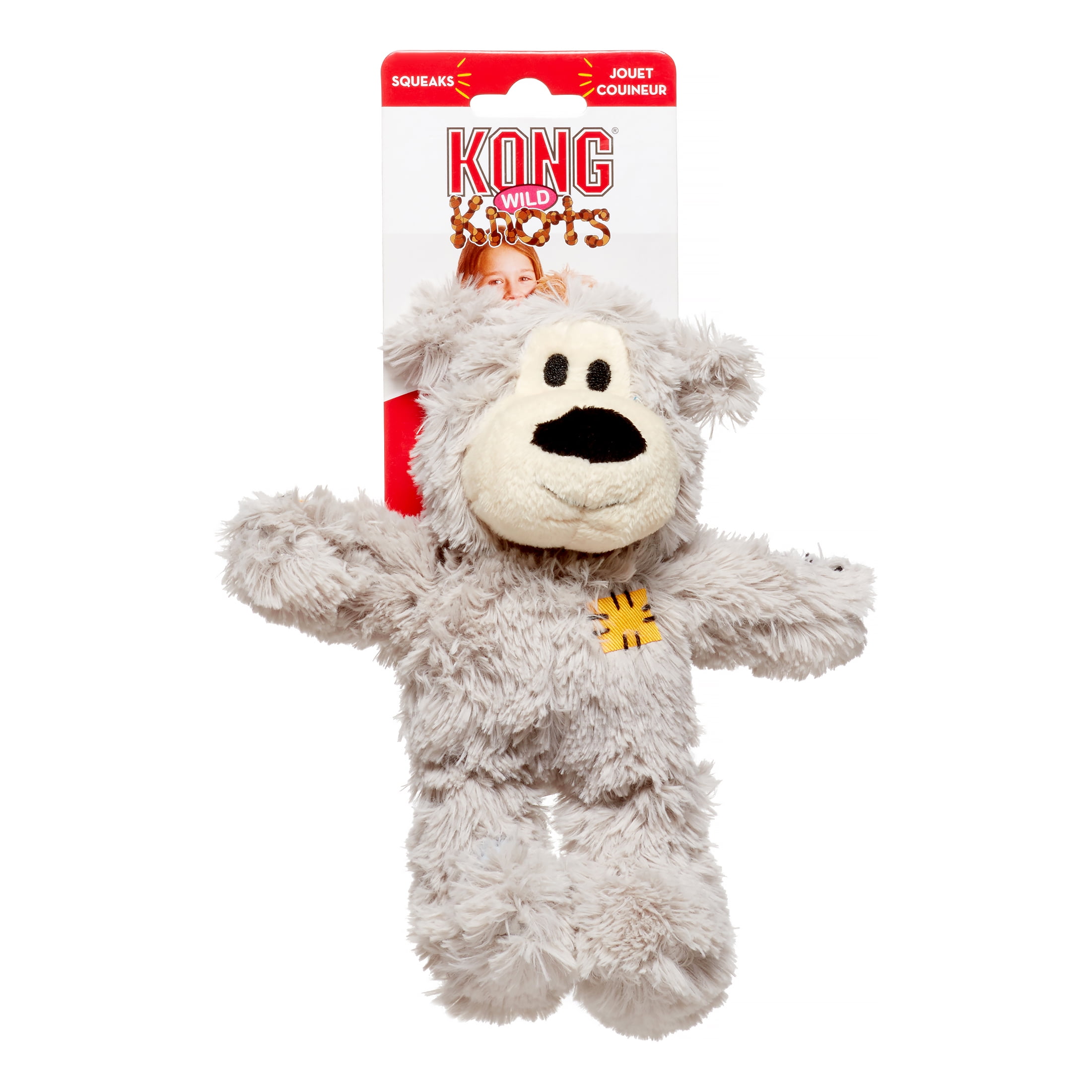 KONG Wild Knots Squeaker Bear for Dogs Small/Medium Colors Vary 