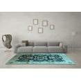 thumbnail image 3 of Ahgly Company Indoor Round Oriental Light Blue Traditional Area Rugs, 6' Round, 3 of 4