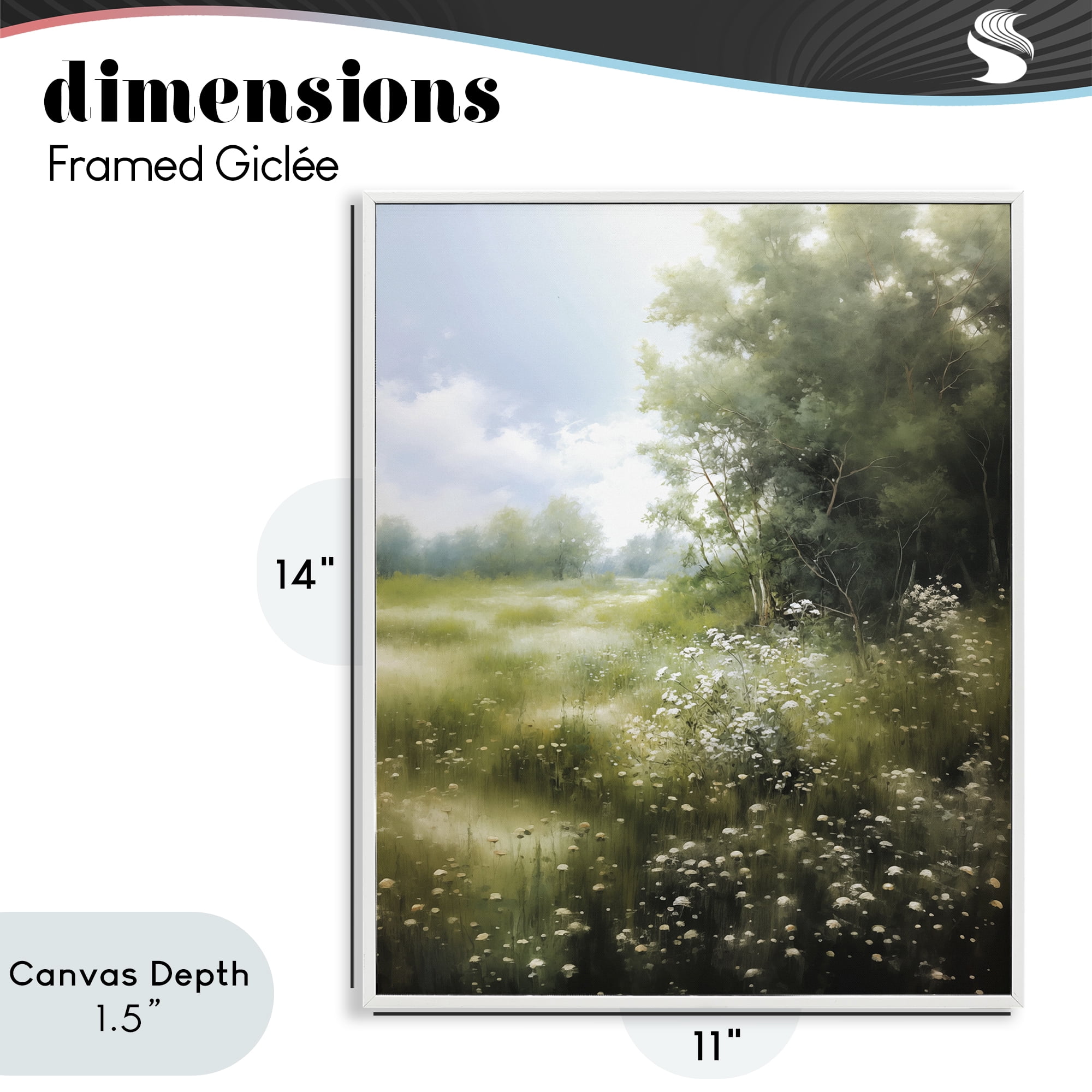 Stupell Industries Greener Pastures Landscape White Framed Giclee Art, design by Heidi Kuntz