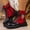 Red, variant on YOUYEDIAN Boots for Women Fall Winter Versatile Lace-up Design Round Toe Fashion Deco Ankle Booties Casual Platform Comfy Warm Outdoor Walking Shoes