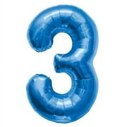 Northstar Balloons Number 3 - Blue Helium Foil Balloon - 34 inch
