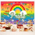 thumbnail image 5 of 9x6 ft Pride Day Backdrop, Happy Pride Month LGBTQ Party Rainbow Decorations Background, Gay Lesbian Transgender Love is Love Photo Backdrop Supplies for Outdoor Bar Street Parade Carnival Home Decor, 5 of 5