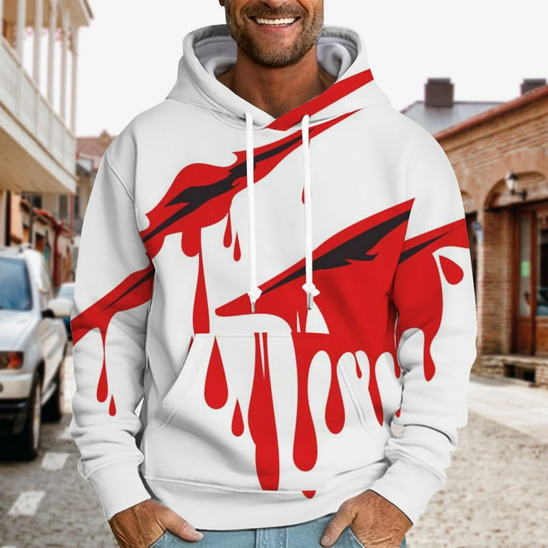 Mens red graphic hoodie sale