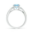 thumbnail image 2 of ANGARA Natural 1.12 ct Aquamarine Twisted Split Shank Engagement Ring in 14K White Gold for Women (Size-7mm) | March Birthstone, Anniversary, Jewelry Gift for Women | Natural Aquamarine Ring, 2 of 9