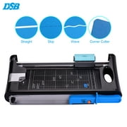 DSB Double-Sided Paper Trimmer Multi-Functional A4 Photo Cutter Guillotine Straight Skip Corner Cutter with 13 Inch Cut Length for School Office Photo Studio Supply