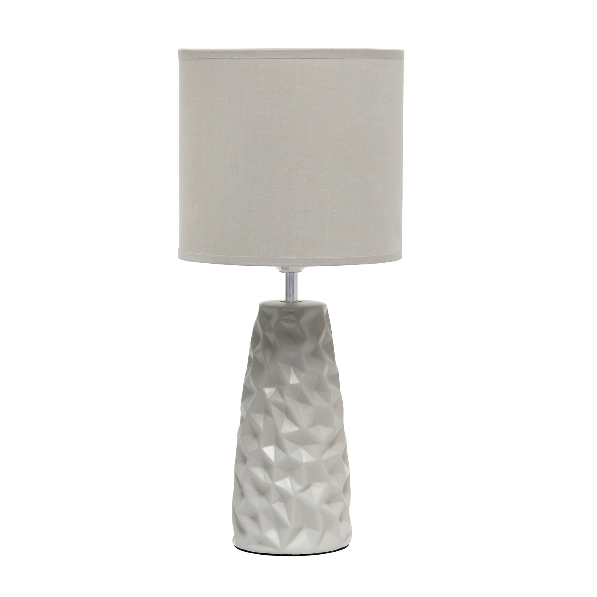 Simple Designs Sculpted Ceramic Table Lamp, Gray