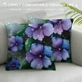 thumbnail image 3 of Creowell Decorative Throw Pillow Covers Blue Purple Flowers and Green Leaves Print Corduroy Throw Pillow Case Soft Square Couch Pillow Covers Square Cushion Case for Home Decor Living Room Bed Sofa, 3 of 5