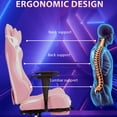 thumbnail image 4 of PayLessHere Racing Gaming Chair Office, PU Leather Lumbar Support, Massage Office Chair , Pink, 4 of 7