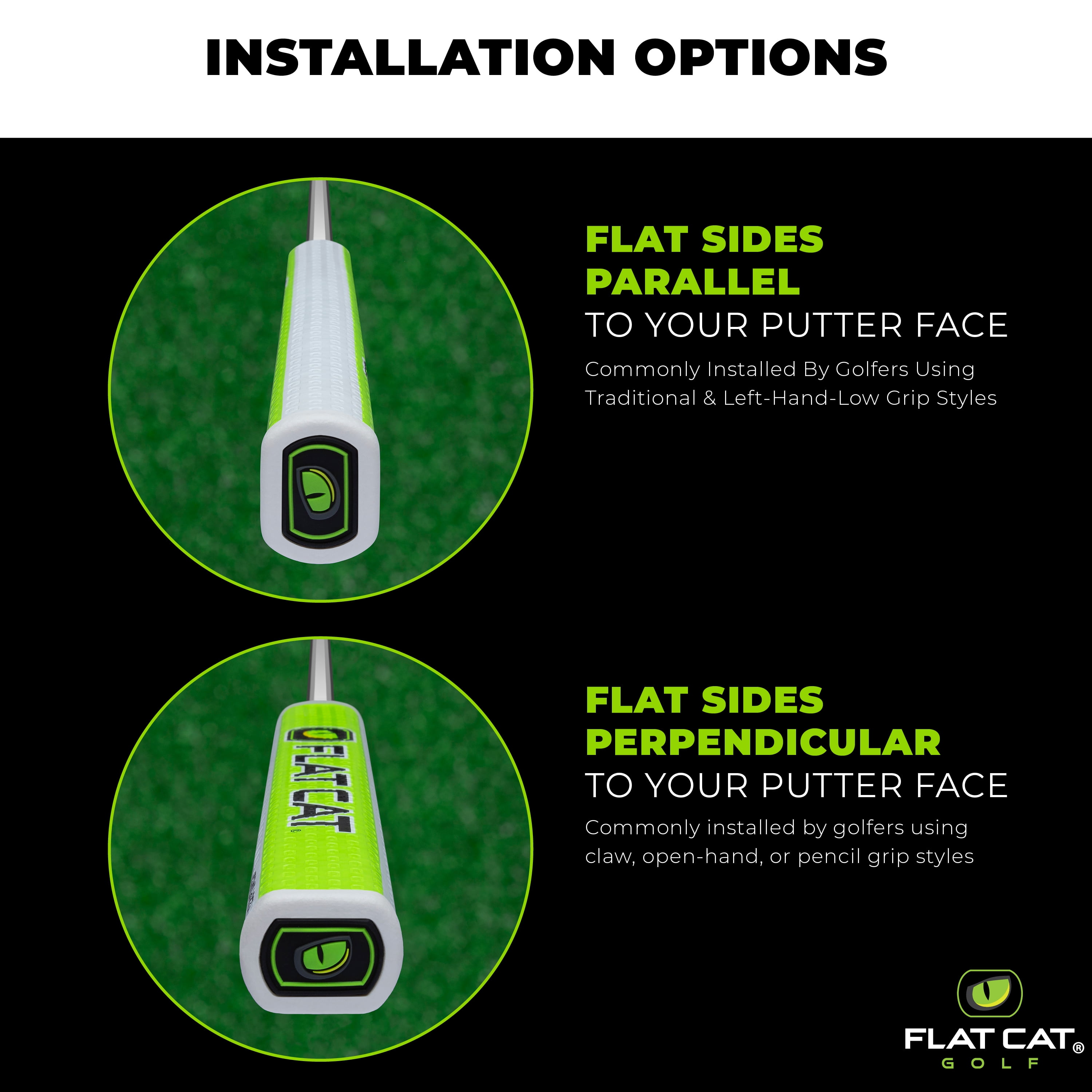 Flat Cat Original Golf Putter Grip – Big Boy Oversize, Easy-Glide Cone, Non-Slip Design