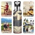 thumbnail image 7 of Yayeee 20oz Insulated Water Bottle Double Wall Stainless Steel with Flip Straw Lid, Black Halloween Cat, 7 of 7