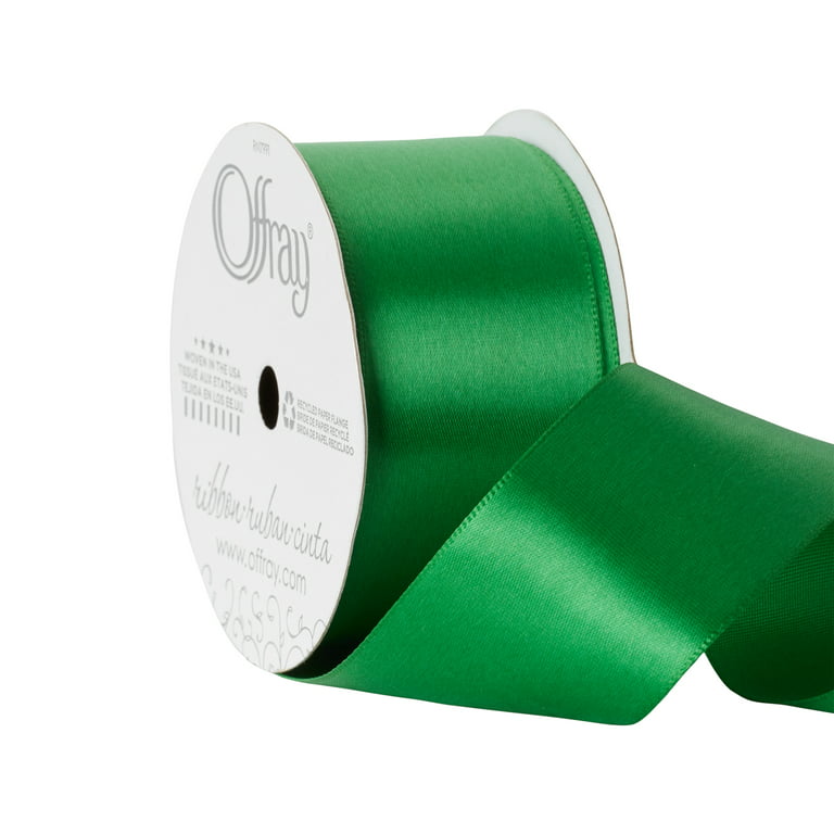 50mm Single Faced Polyester Satin Ribbons Dark Green 35yards