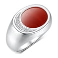thumbnail image 3 of RYLOS Men's Designer Ring: 14K White Gold with Red Quartz and Diamonds - Gold Rings for Men  Size 9, 3 of 6