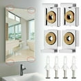 thumbnail image 1 of Bgsha Mirror Holder Clips Kit Mirror Clips for Frameless Mirror Spring Loaded Mirror Hanger Clips Mirror Mounting Clips Mirror Wall Clips with Hollow Wall Anchors and Screws Tools, 1 of 9