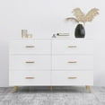 thumbnail image 5 of Jopath 6-Drawers Dresser for Bedroom,Modern High Glossy Surface Chest of Drawer with Golden Steel Legs,Wood Storage Organizer for Living Room,White02, 5 of 7