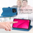 thumbnail image 2 of Phone Case for Oukitel C51, Shockproof PU Leather Wallet Case with Card Slots Anti-Scratch Stand Magnetic Flip Zipper Pocket Cover for Oukitel C51, Blue, 2 of 5
