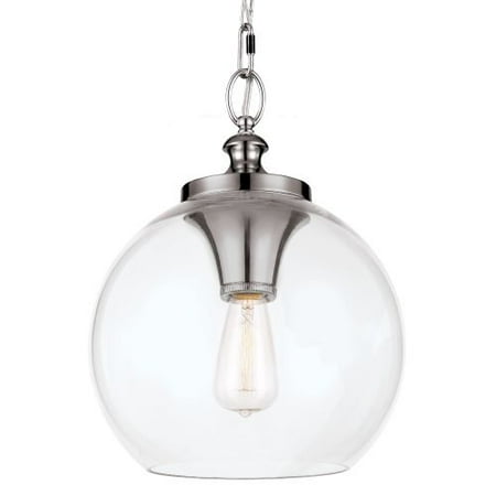 Murray Feiss Light Murray Feiss Lighting Tabby - 12 Inch One Light Pendant, Polished Nickel Finish with Clear Glass ()
