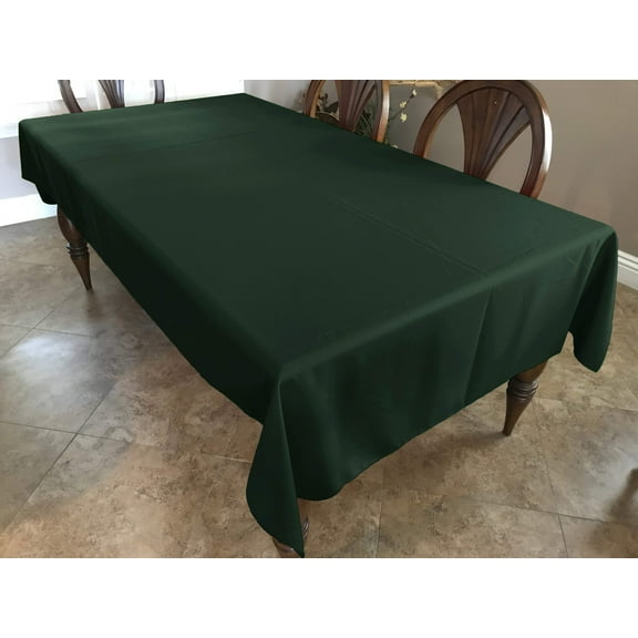 Polyester Poplin Gaberdine Durable Tablecloth Solid Hunter Green