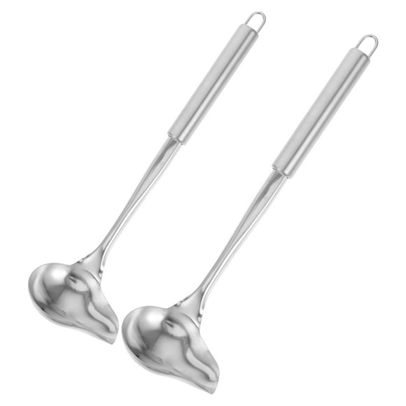 2 unids Sopa de acero inoxidable Cucharas de sopa Duckbill Spmoons Sauces Cucharas Cucharas Aceites