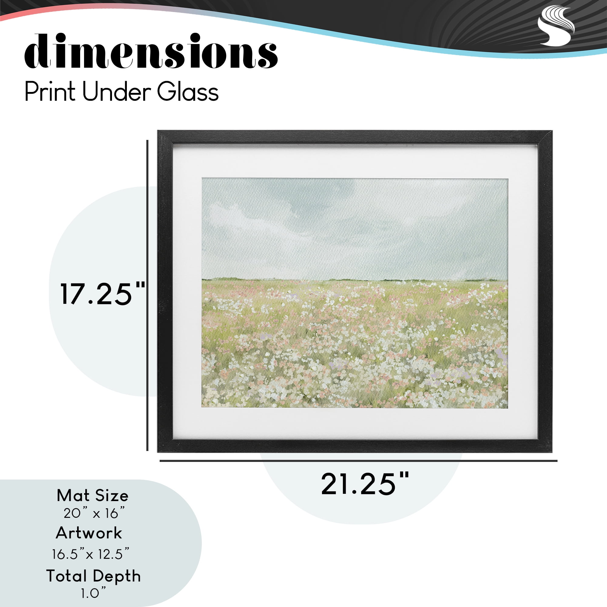 Stupell Industries Budding Field Scenery Black Framed Print Under Glass, design by Leah Straatsma
