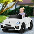 thumbnail image 2 of Infans 12V Kids Ride On Car Licensed Volkswagen Beetle w/ Remote Control & Music White, 2 of 6