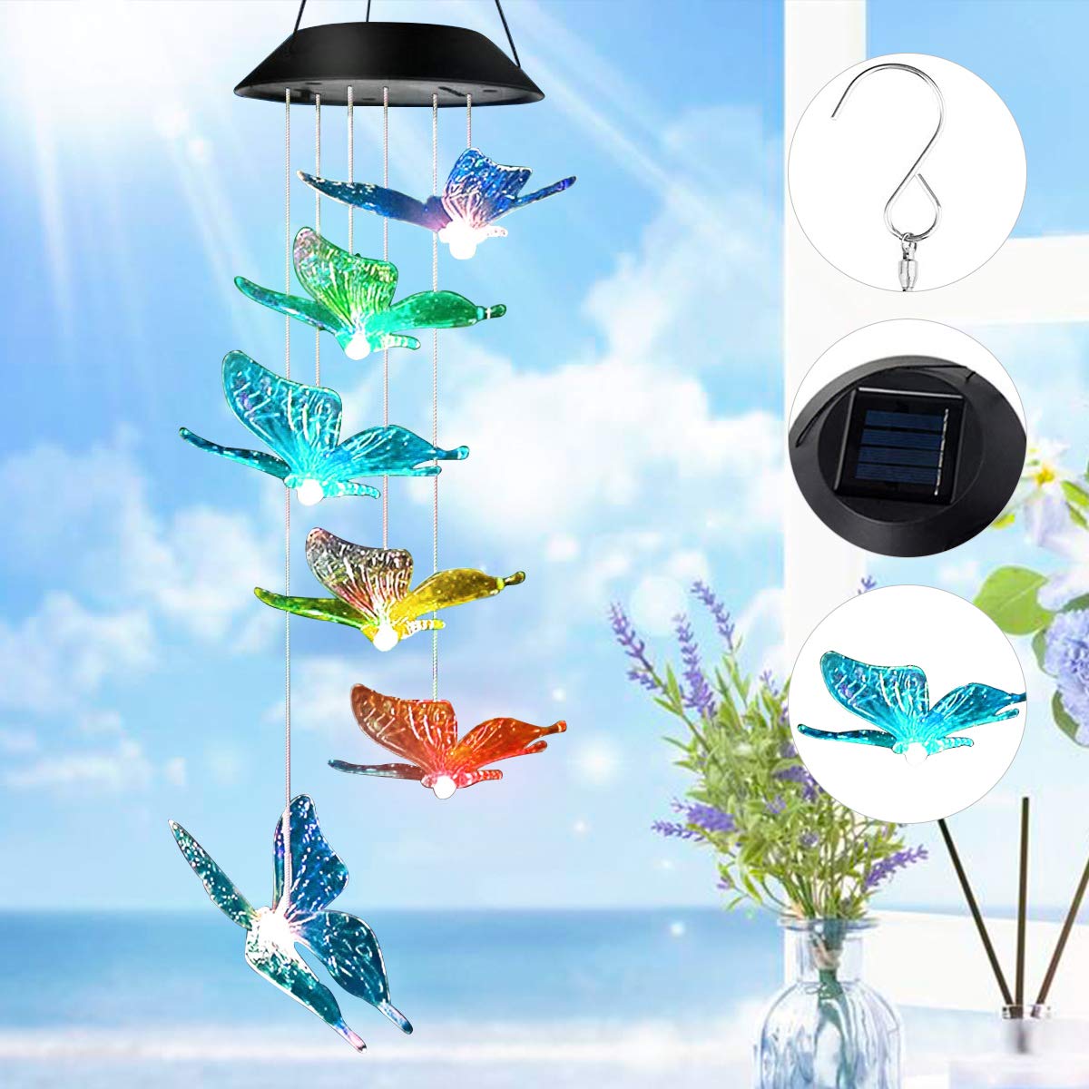 TiokMc Solar Butterfly Wind Chimes with LED photo 8