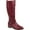 Wine Faux Leather, variant on Journee Womens Ivie Wide Calf Stacked Heel Riding Boots