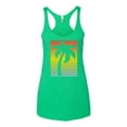 thumbnail image 2 of Wild Bobby, Tropical Palm Tree Silhouette | Womens Pop Culture Premium Tri-Blend Racerback Tank Top, Envy, Small, 2 of 4