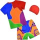 thumbnail image 4 of Swimwear Kids Boys Roblox Rainbow Friends Printed Tops Shorts With Swimming Cap 3pcs Swimsuit Summer Bathing Suit, 4 of 4