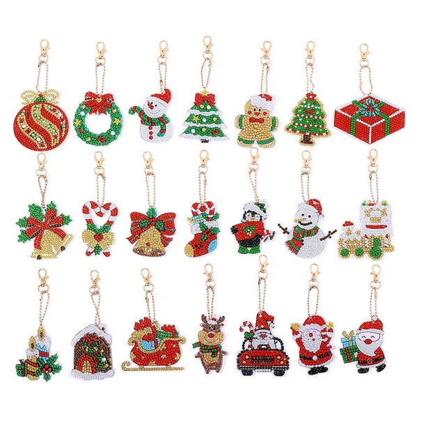 Juego Llaveros Con Pintura Diamantes 21 Uds. Accesorios para Bolsos Navidad DIY Mujer (YSK128)