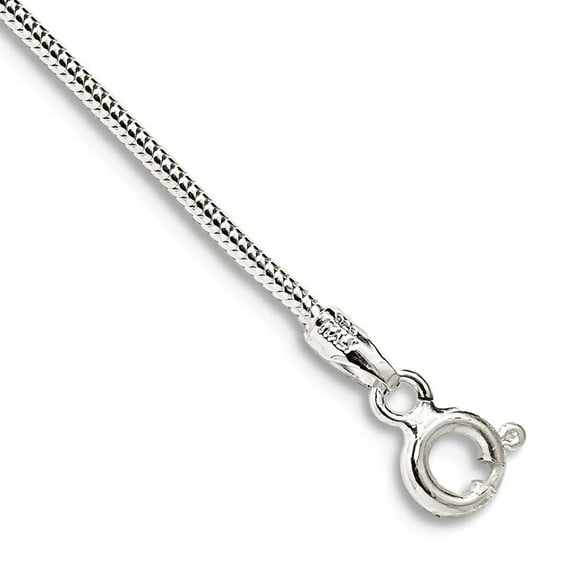 925 Sterling Silver Polished 1.2mm Round Snake Chain Bracelet 9 Inch Spring-Ring Snake Charm Bracelet for Women and Men