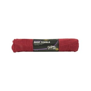 Shop Towel, Red Cotton, 13 x 14-In., 10-Pk. -3-5368