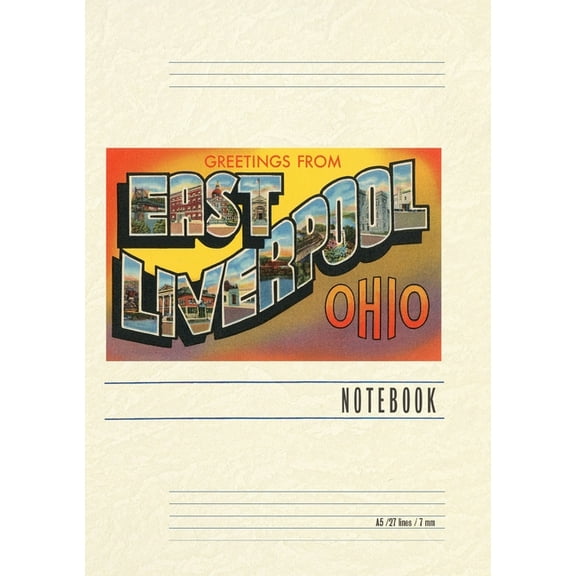 Vintage Lined Notebook Greetings from East Liverpool, (Paperback)