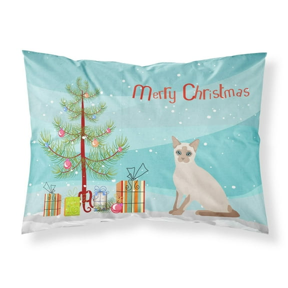 Carolines Treasures CK4805PILLOWCASE Tonkinese Cat Merry Christmas Fabric Standard Pillowcase Standard multicolor