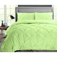 thumbnail image 1 of SGI Microfiber Comforter Set SuperKing P Plus Size Sage Pinch 3 Piece, 1 of 5
