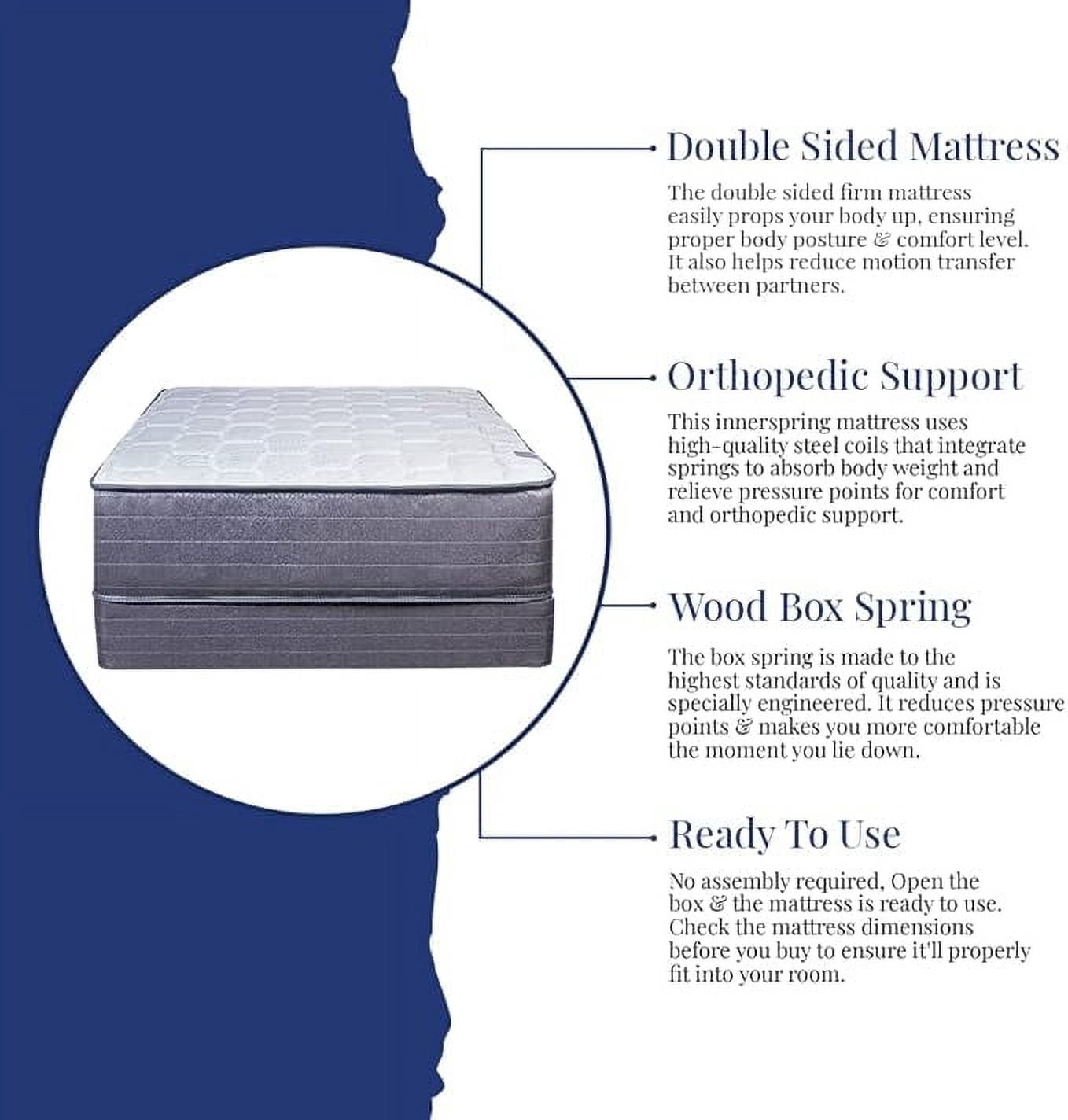 Dream Sleep Grandeur Deluxe Double-Sided Mattress and Box Spring Set - Orthopedic, Fully Assembled, Good for your back, Superior Quality, Luxury Height, Long Lasting (Full 54"x75"x12")